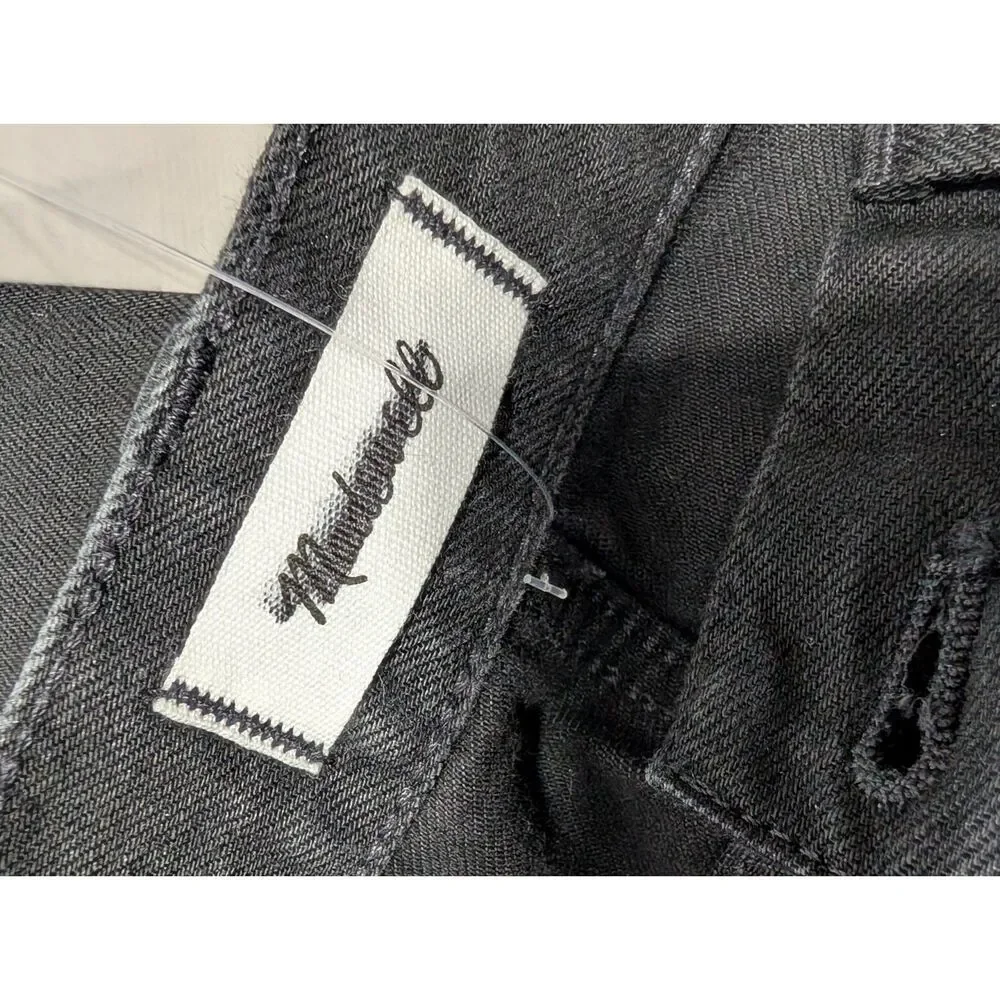 Madewell Cleo Straight Jeans W31 NWT Black Rinse High Rise Patch Pocket NX987